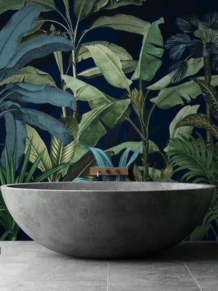 green theme bespoke design bathroom wall mural 
