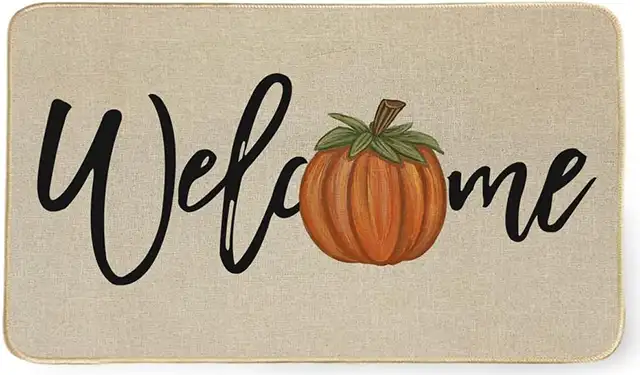 front door fall welcoming design with pumpkin 