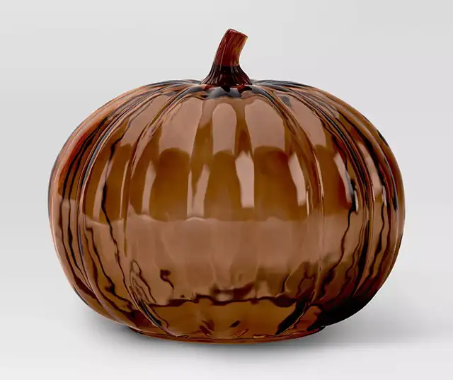 XL Round glassy pumpkin for fall decor