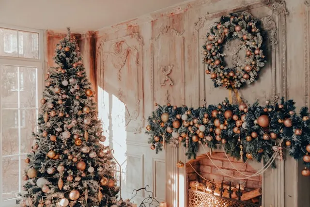 Holiday decor Idea for Christmas tree and fireplace 