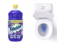 blue Fabuloso cleaning solution and Toilet Tank Cleaning Hack